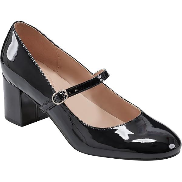 Amazon.com | Bandolino Women's Medley Pump, Black Patent 001, 5